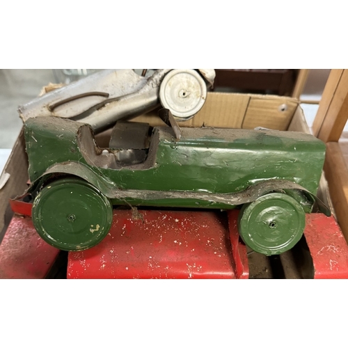 108 - 5 Vintage pressed steel hand made cars