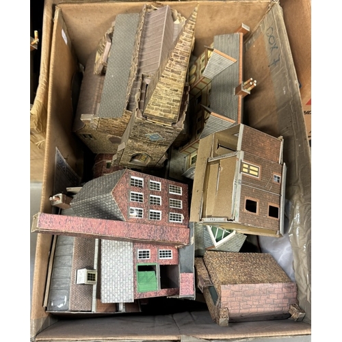 88 - 4 large boxes OO gauge railway track and cardboard buildings