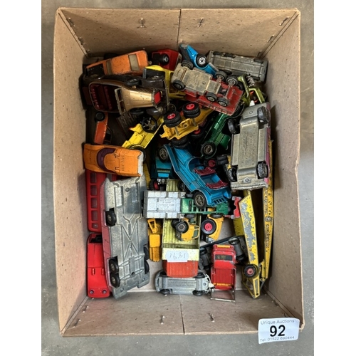 92 - A box of play worn diecast mostly Matchbox including Dinky Fab 1 & Corgi Lotus