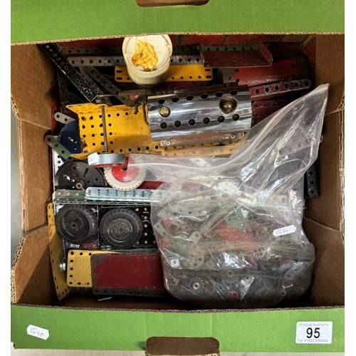 95 - A large box of vintage Meccano including Mamod Steam engine & An Ocean terminal set no 6