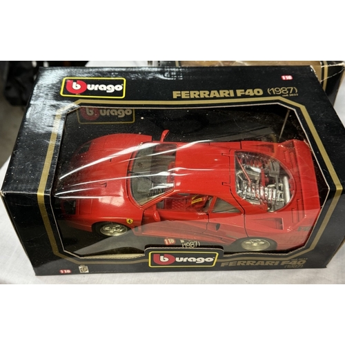 97 - 8 Boxed Burago 1/18 & 1/24 scale including Lotus, Honda, Bugatti, Ferrari etc