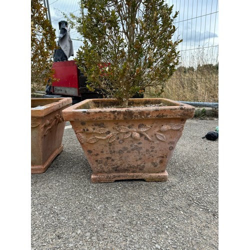 630 - 5 Square terracotta planters