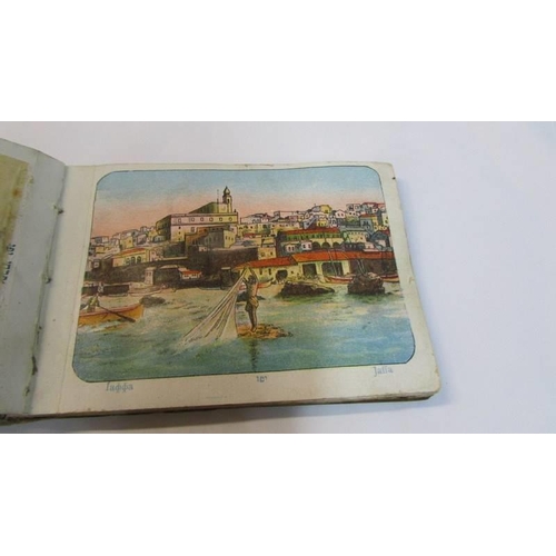 1096 - Eight WW1 silk greeting cards and an olive wood Jerusalem souvenir album.