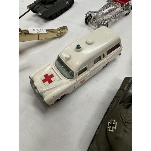 164 - A unboxed Matchbox kingsize Mercury Cougar, Mercedes Benz Ambulance etc