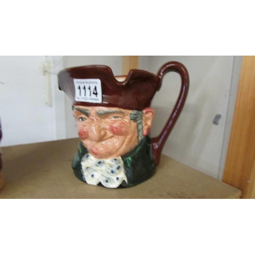 1114 - A Royal Doulton Jolly Toby Jug, OLd Charley jug and Mine Host jug.