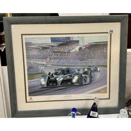 285 - A Framed & Glazed Limited Edition print British Price Le Mans 2003 signed by Guy Smith, Artist Andre... 