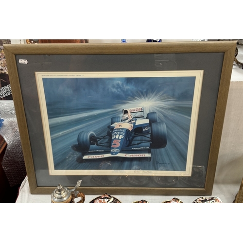 285 - A Framed & Glazed Limited Edition print British Price Le Mans 2003 signed by Guy Smith, Artist Andre... 