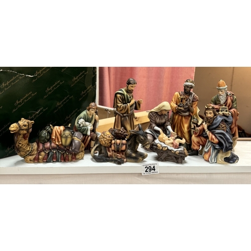 294 - A hand painted nativity set by Inspirations