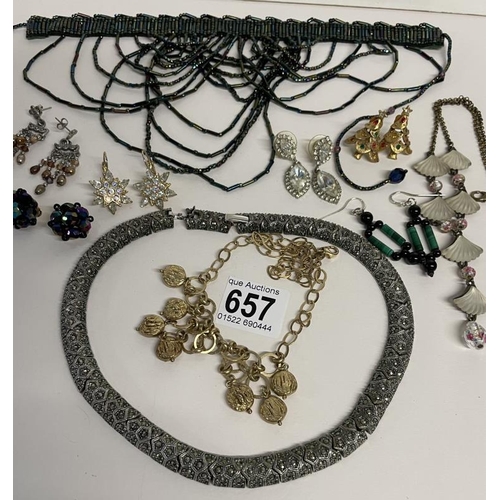 657 - A quantity of necklaces, pendants & earrings