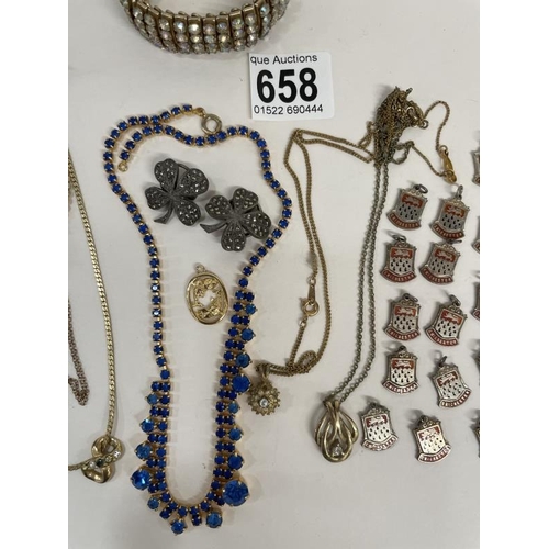 658 - A quantity of necklaces & charms etc.