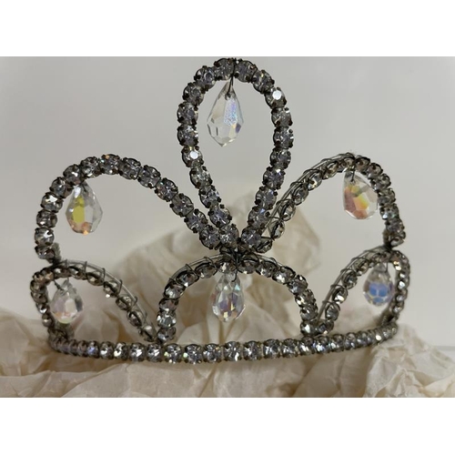 669 - A Vintage Tiara and a Two strand crystal necklace