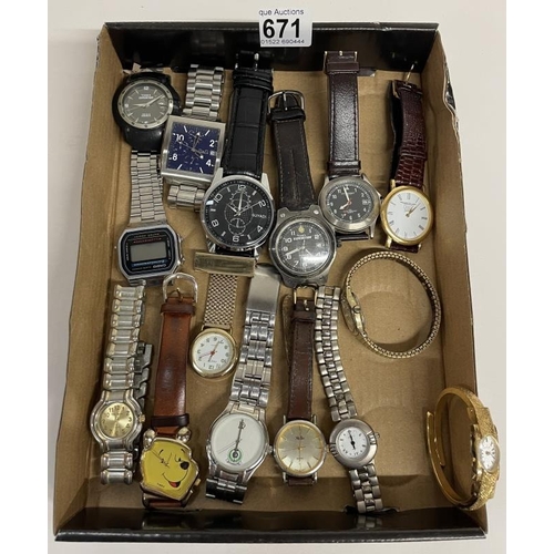 671 - A mixed lot of ladies and gent's wristwatches