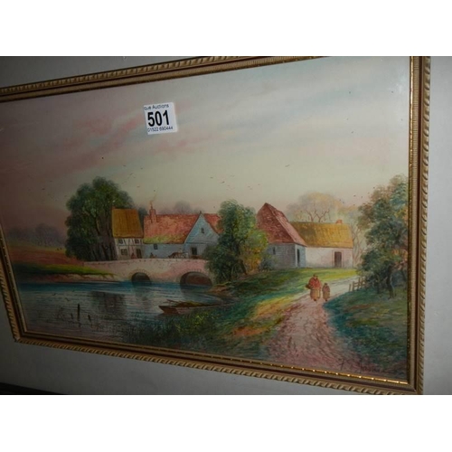 501 - A good pair of mid 20th century signed framed and glazed watercolours, COLLECT ONLY.