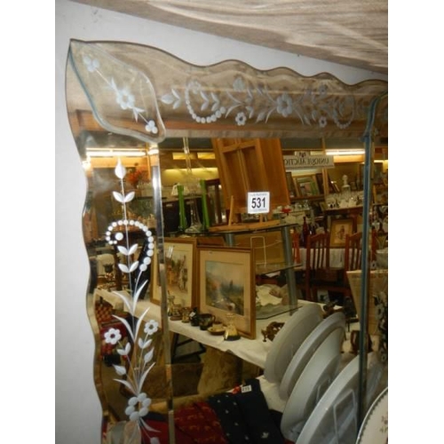 531 - A good late 20th century Gypsy style mirror, COLLECT ONLY.