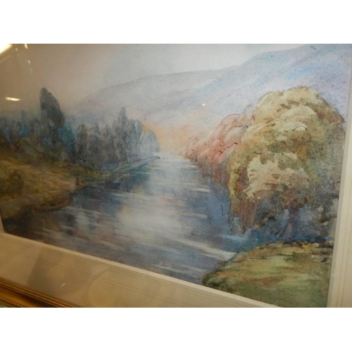 540 - A good framed and glazed unsigned river scene watercolour, COLLECT ONLY