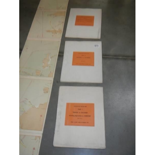 571 - A set of four navigational route maps.