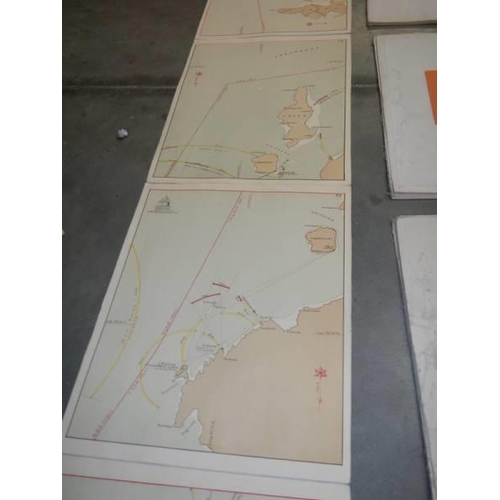 571 - A set of four navigational route maps.