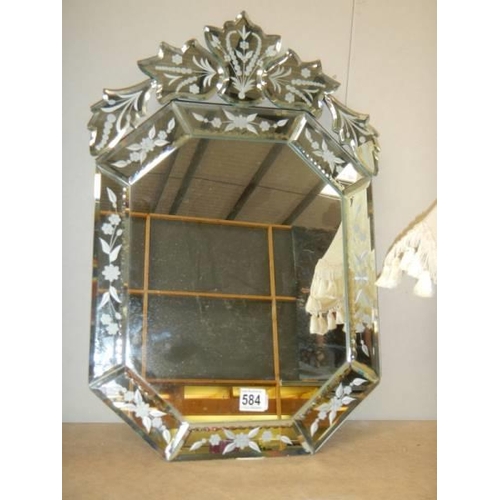 584 - A Gypsy style wall mirror, COLLECT ONLY.