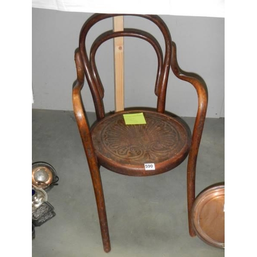 590 - A child's bentwood chair. COLLECT ONLY