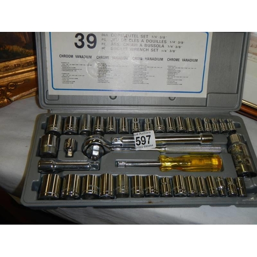 597 - A socket wrench tool set.