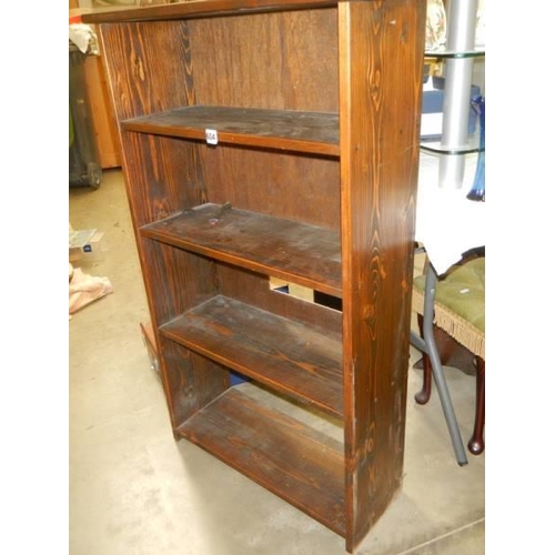 604 - A stained pine book case. COLLECT ONLY.