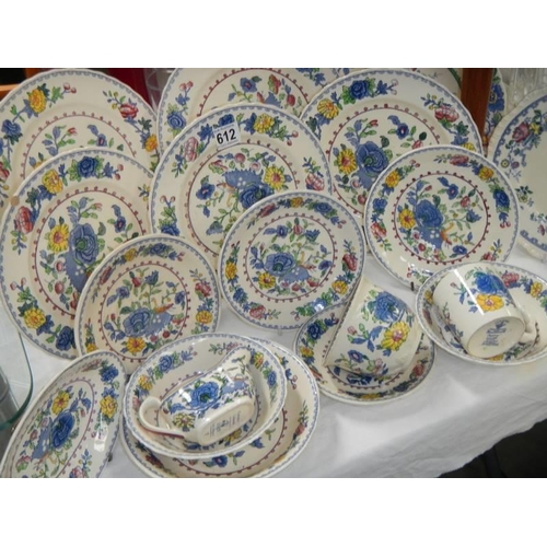 612 - A good lot of Mason's tea and dinner ware, COLLECT ONLY.