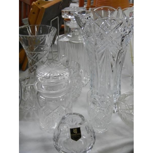 617 - A mixed lot of cut glass vases etc. COLLECT ONLY.