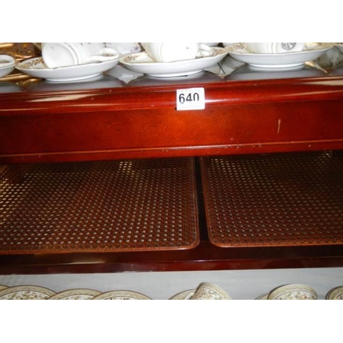 640 - A good quality mahogany glass topped coffee table, COLLECT ONLY.