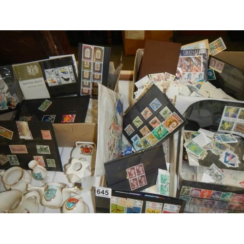 645 - A mixed lot of postage stamps.