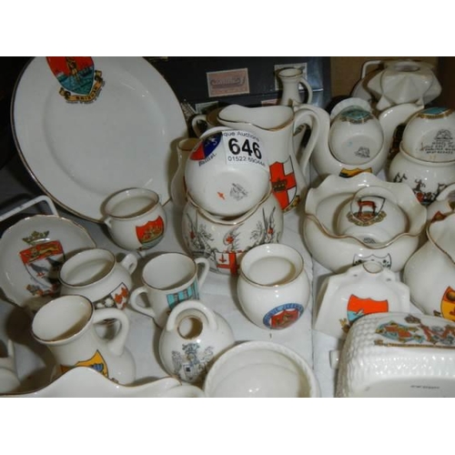 646 - A mixed lot of crested porcelain.