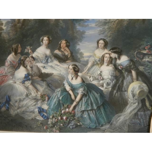 744 - A good quality related print of Paris by F Winterhalter. COLLECT ONLY