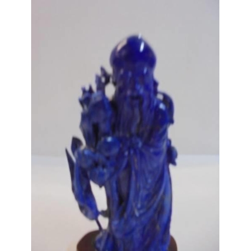 1168 - A Chinese carved blue stone figure, a/f.