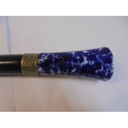 1177 - A Chinese letter opener with ceramic handle.