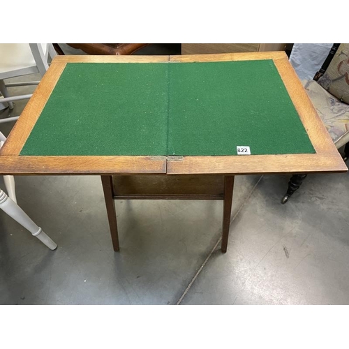 822 - A folding card table with green felt center COLLECT ONLY