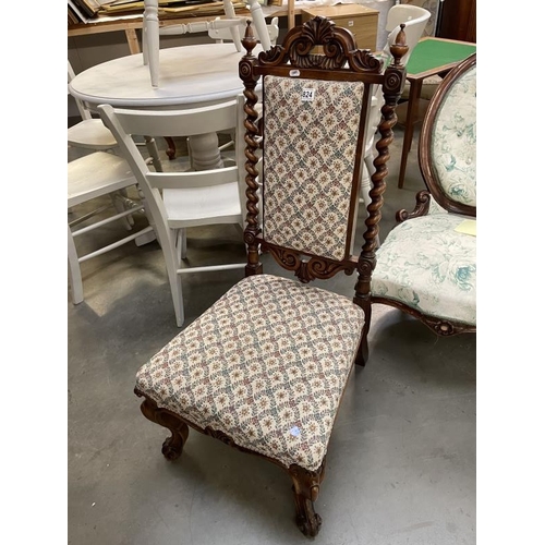 824 - A oak cabriole leg nursing chair, COLLECT ONLY.