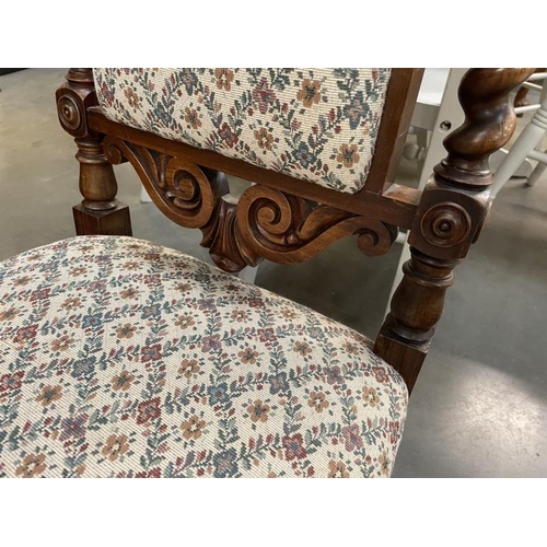 824 - A oak cabriole leg nursing chair, COLLECT ONLY.