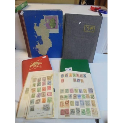 1182 - A collection of five albums of stamps including GB and commonwealth.