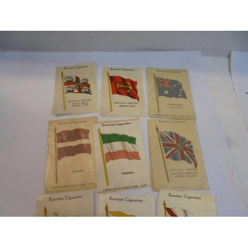 1185 - Twelve Kensitas silk cigarette cards of British Empire flags.