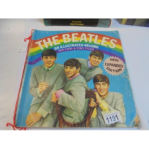 1191 - The Beatles Forever book, The Beatles and illustrated record and 3 x 45 rpm records.