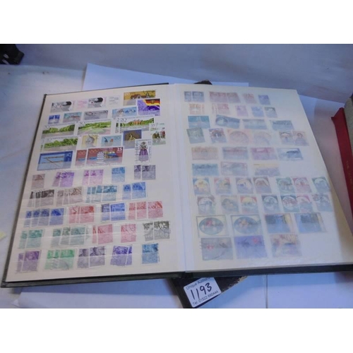 1193 - A collection  of eight albums of world stamps.