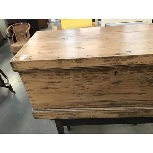 829 - A wooden chest with handles COLLECT ONLY