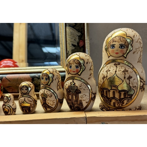 348 - 2 Russian nesting Doll's, 1 x 8 piece & 1 x 5 piece