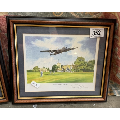 352 - 3 framed & glazed signed RAF prints, limited edition by Timothy O'Brien. COLLECT ONLY.