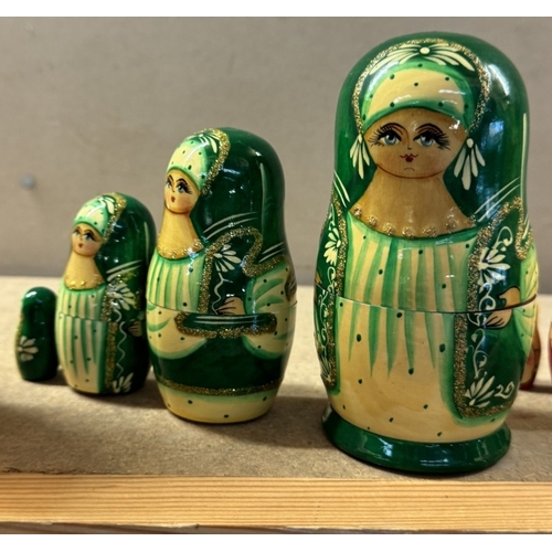 360 - 5 lots of Russian nesting Doll's, 3 x 5 pieces & 2 x 4 pieces