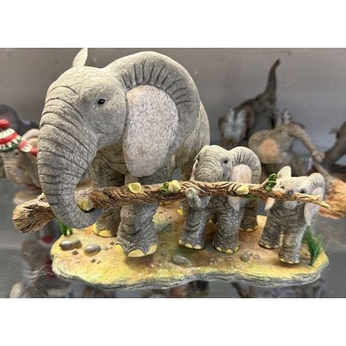 363 - A quantity of Tuskers elephant figures including working together CA03825 (limited edition of 600), ... 