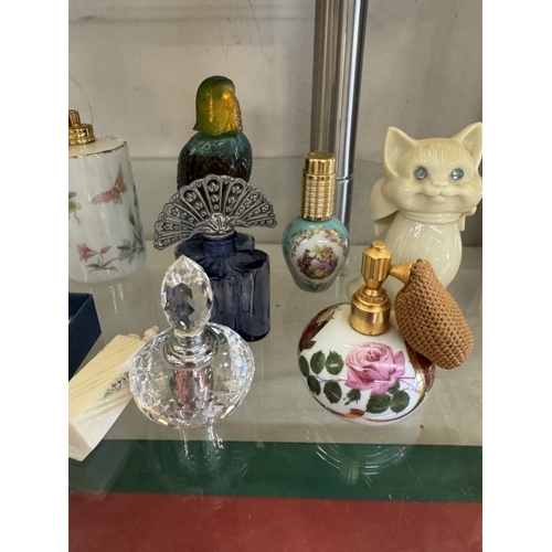 364 - A selection of decorative perfume/scent bottles & thimbles