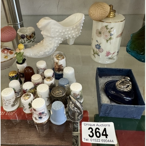 364 - A selection of decorative perfume/scent bottles & thimbles