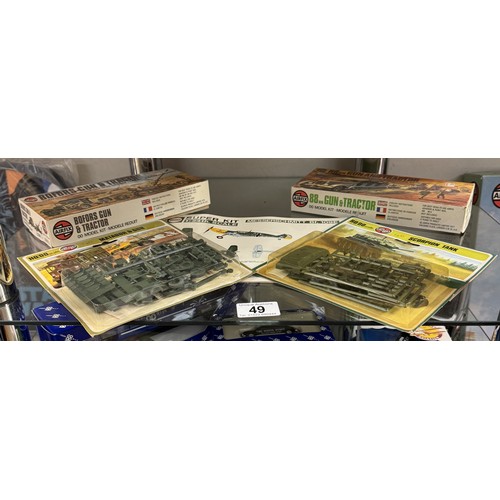 49 - 4 Vintage Airfix 00 military vehicle model kits