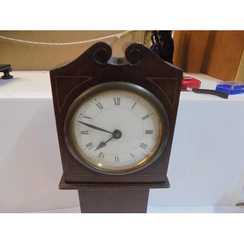 1227 - An Edwardian mahogany scale model of a Grandfather clock, 38.5 cm.