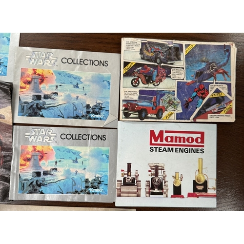 228 - 3 Kenner Star Wars collections catalogues, 2 Mamod steam engines catalogues & A 1982 Corgi